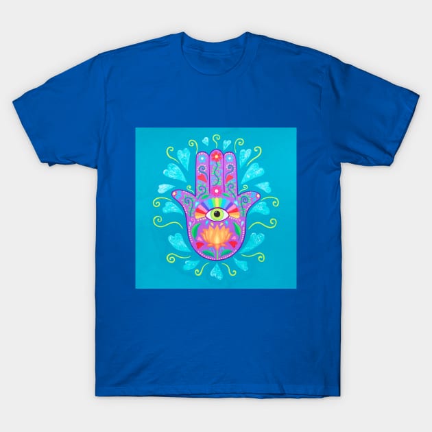 Lucky Hamsa Hand Talisman T-Shirt by SoozieWray